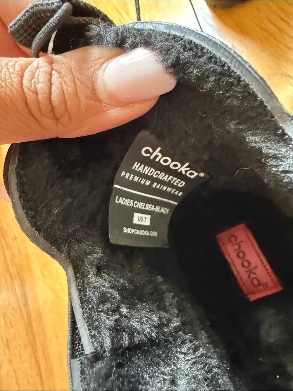 Chooka Waterproof Chelsea Rain Boots Black Faux‎ Fur Lined NWT Women’s 7